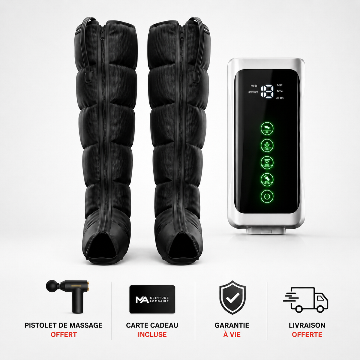 BOTTES DE PRESSOTHÉRAPIE PRO - Récupération Musculaire & Jambes Légères